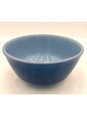 Vintage Anchor Hocking Fire-King Ware Blue Speckled 5" Mixing Bowl Durable USA
